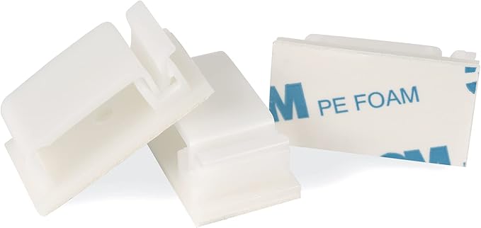 Cable Clips White with 3M Adhesive