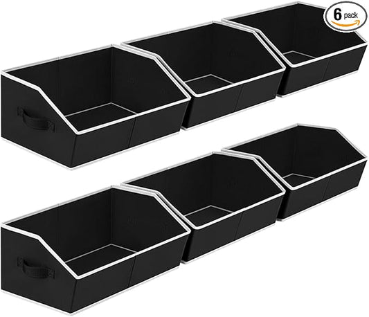 Cube Storage Bins, 6 Pack Trapezoid Storage Bins