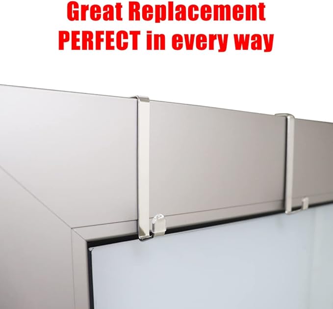 Heavy-duty Single Over Door Hooks, Stainless Steel Hanger Organizer for Hanging Bag, Towel, Bath Robe, Shoe Rack, Fit 1-1/2" to 1-3/4", Rubber Protective Head, Great Replacement (Silver, 4 Pack)