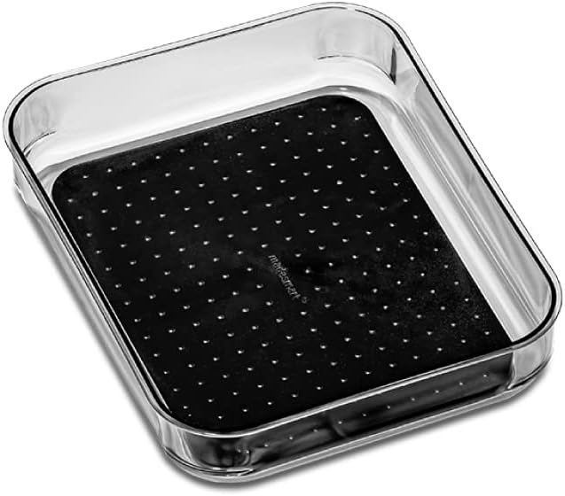 madesmart Antimicrobial 9 x 8 Clear Soft Grip Bin, 9" x 8", Carbon