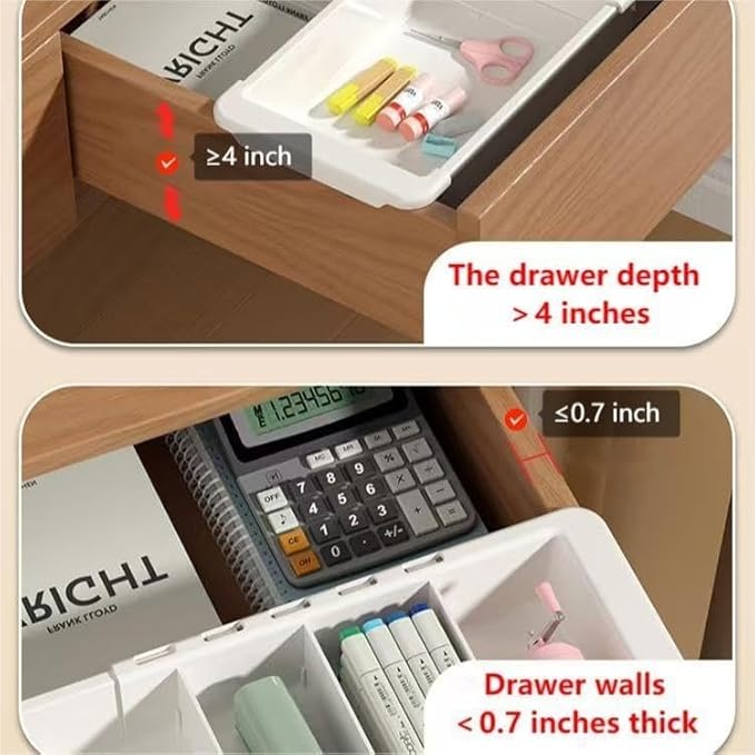 Sliding Drawer Tray with Adjustable Dividers