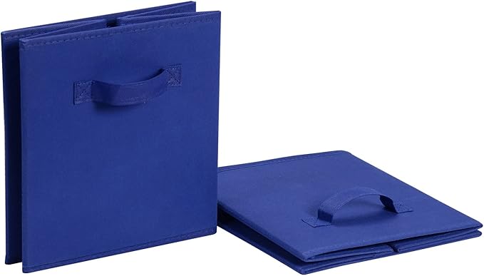 Amazon Basics Collapsible Fabric Storage Bins, Cube Organizer with Handles