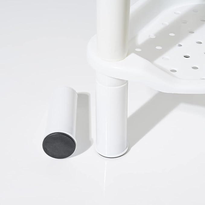 3 Tier Shower Caddy Organizer Shelf Corner, Round Slot White 3 Tier