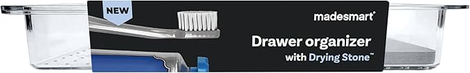 Madesmart Dental Tray Drawer Organizer with Drying Stone