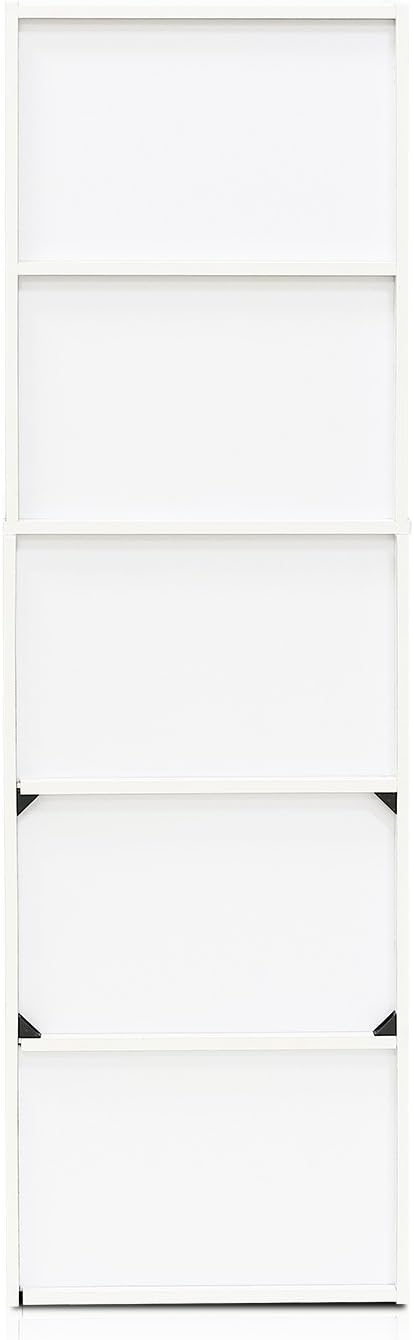 Furinno LUDER Book Shelf, 5-Tier Bookshelf, White/Green