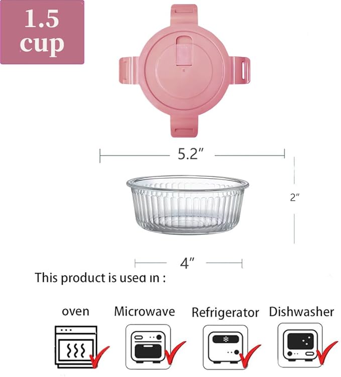 Small Round Glass Food Storage Containers with Lids