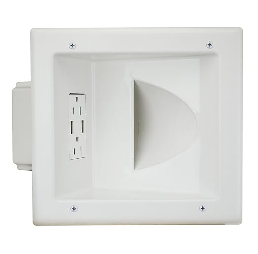 COMM Electronics 45-0231-WH USB Recessed Media Outlet Box
