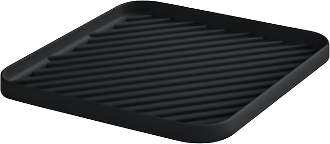 Silicone Organizer Tray for Kitchen Sink and Bathroom, Dishwasher Tray, Black