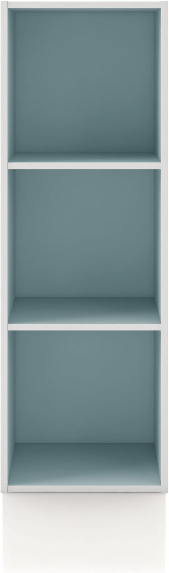 Homes: Inside + Out Apexa 3-Cube Storage Organizer Shelves, Stackable Wood Bookcase Fits Cubby Bins for Organization, Dorm Teen Room Decor & Home Office, Light Blue
