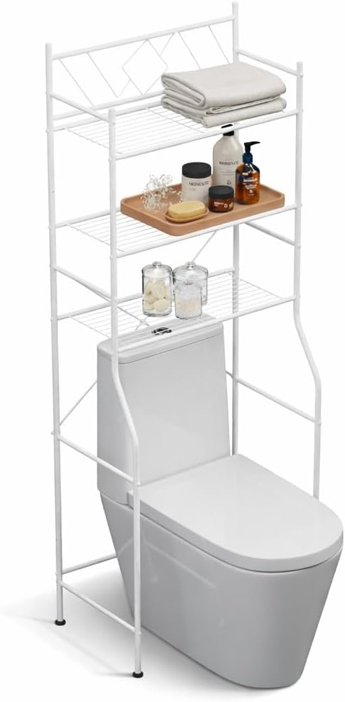 Home Zone Living Over the Toilet Bathroom Storage Organizer with 3 Tiers