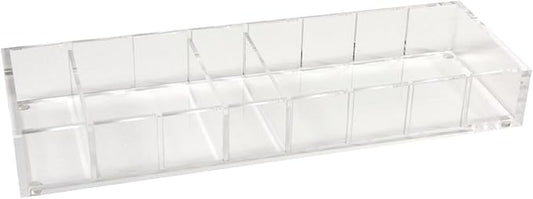 Russell+hazel Acrylic Compartment Bloc, 12” x 4” x 1.5, " 3 Moveable Dividers