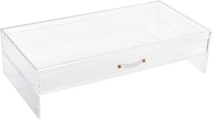Russell+hazel Acrylic Monitor Stand with Drawer, 20” x 10” x 5.25”