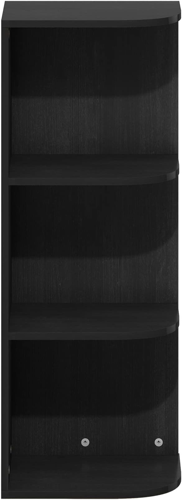 Furinno PASIR Book Shelf, 3-Tier Corner Bookshelf with Open Shelf, Blackwood