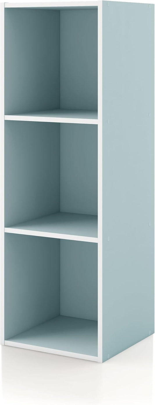 Homes, Inside + Out Apexa 3-Cube Storage Organizer Shelves, Light Blue