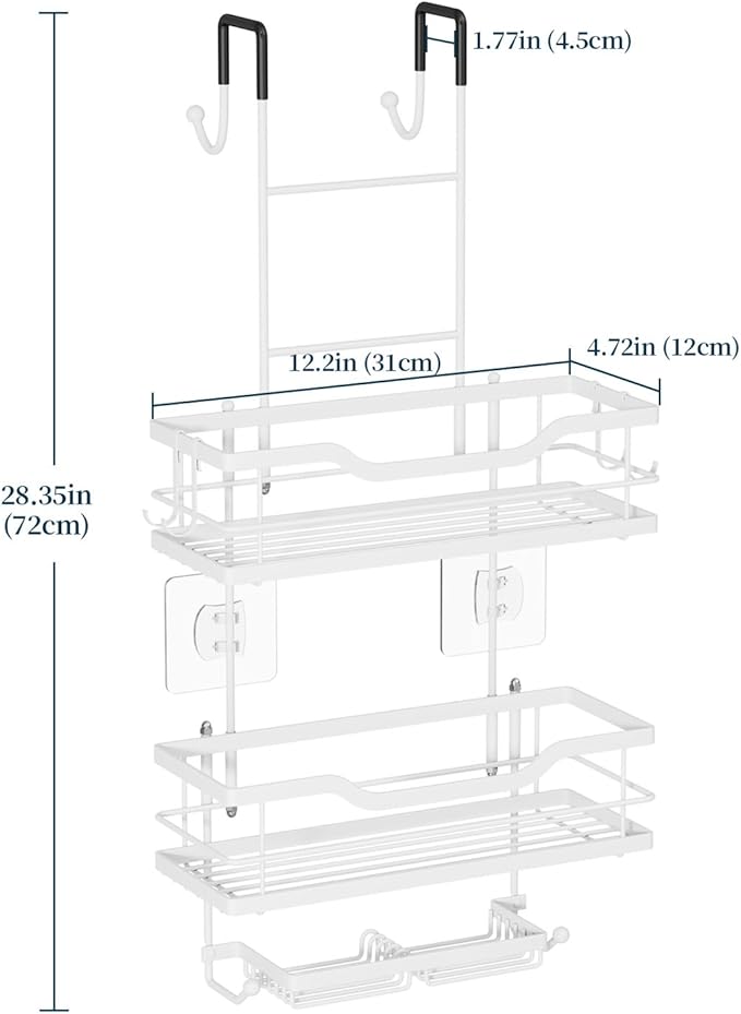 Over The Door Shower Caddy, White