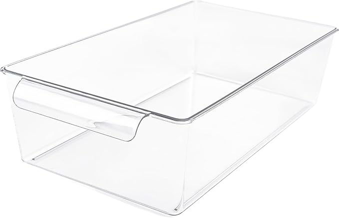 4Pack 2-Tier Bathroom Storage Organizer, Clear Under Sink Organizers Kitchen Vanity Counter Storage Container, Medicine Cabinet Drawers Bins, Pull-Out Organization with Track for Pantry