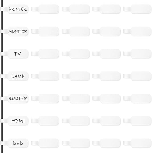 Reusable Cable Cord Wire Labels, Easy to Write on, Hook&Loop Closure