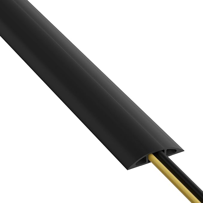 D-Line 30ft Floor Cord Cover, Floor Cable Protector, Extension Cord Cover, Black