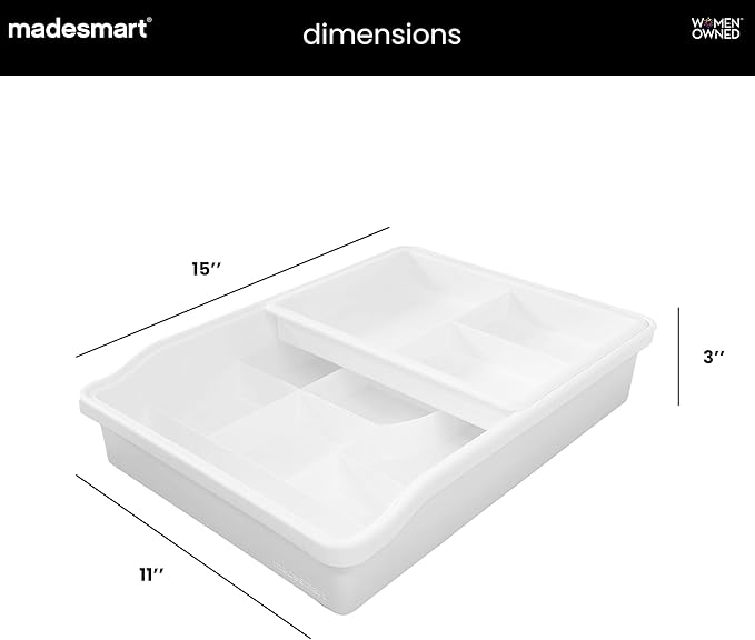 Madesmart 13-Compartment Junk Drawer Organizer with Sliding Top Tray