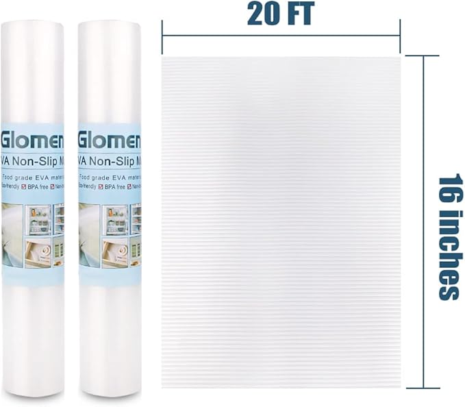 Shelf Liner, Non-Slip Cabinet Liner, 16 Inches x 20 FT x 2 Rolls