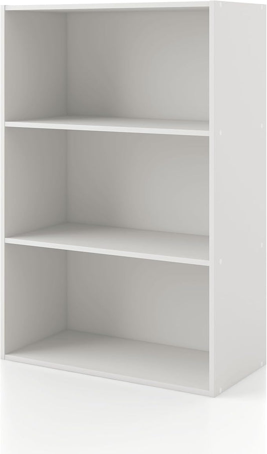 Homes, Inside + Out Apexa 3-Tier Cube Storage Organizer Shelves, White