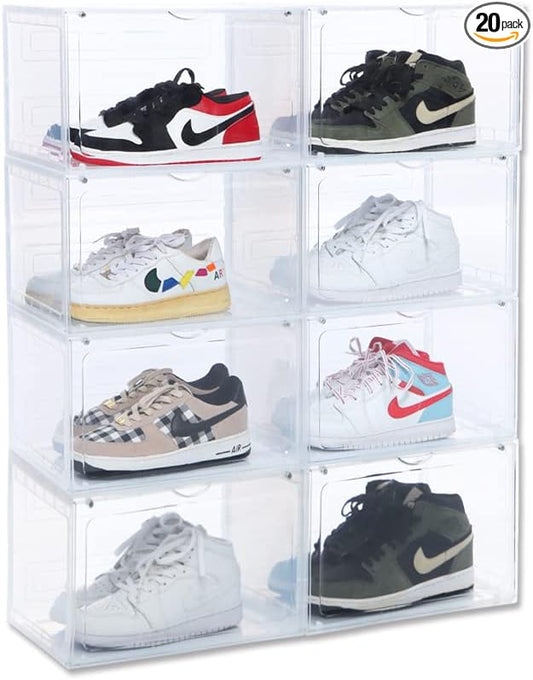 8 PACK XL Shoe Storage Box, Drop Side Sneaker Display Case