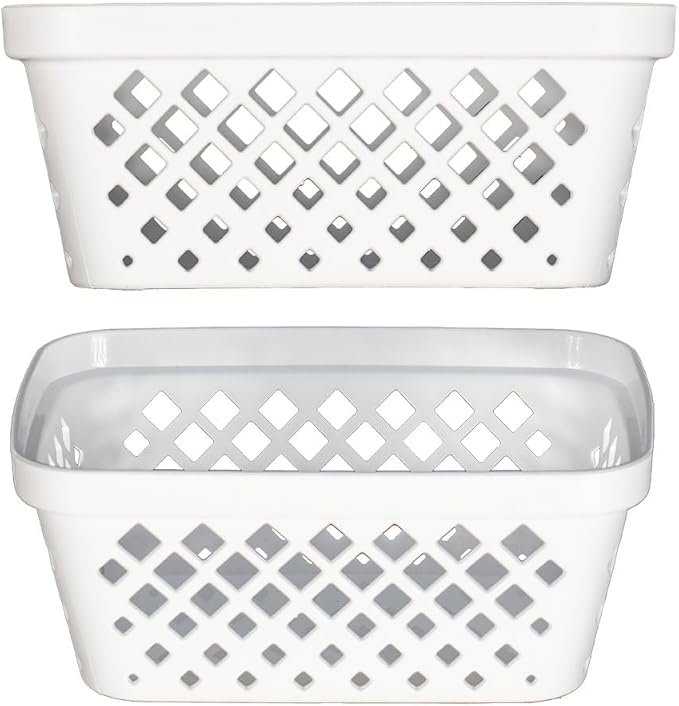 Glad Plastic Storage Basket Set, 6.25" L x 4.6" W x 2.7" H