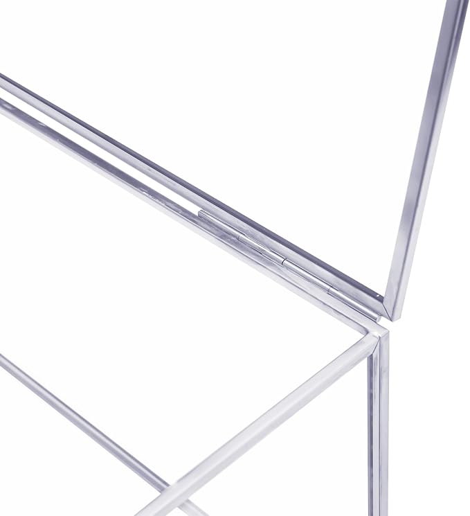 HighFree Vintage Glass Box with Lid - Clear Jewelry Glass Display Box Keepsake Box - Home Decor Decorative Box for Trinket Rings Bracelet (Silver, X-Extra Large)