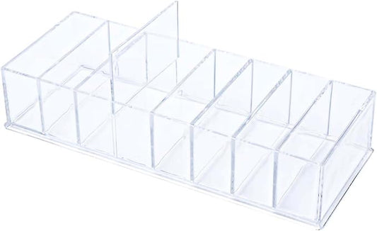 Clear Drawer Organizer 8-Section Desk Compartment Acrylic Tray Holder