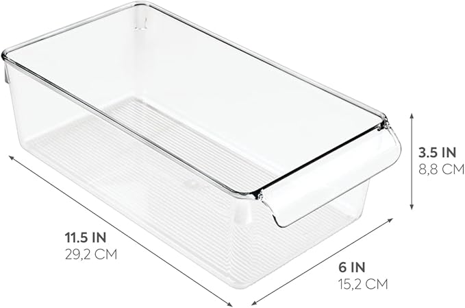 Linus Plastic Fridge and Freezer Storage Organizer Bin with Handle