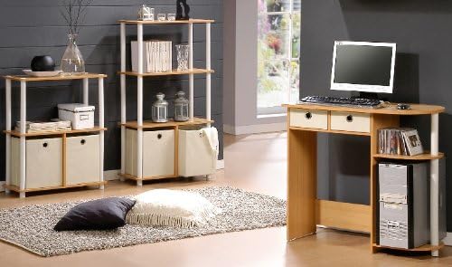 Furinno 99152BE/WH/IV 3-Tier Go Green Multipurpose Storage Rack Shelving Unit