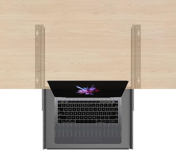 Sliding Under Desk Laptop Mount Shelf with Air Vents, W 16.3" x D 12" Metal Under Desk Slide Out Tray for Laptop (16 Inch Wide)