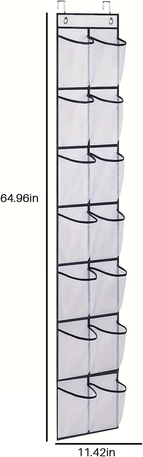 2 Pcs Over The Door Shoe Organizer 14 Large Pocket Hanging Shoe Rack for Closet