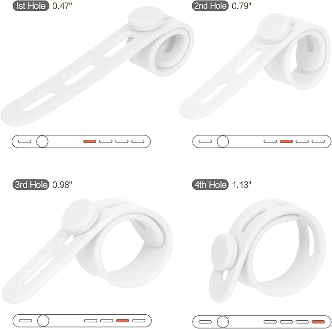 24Pcs Silicone Cable Ties, Reusable & Washable with Locking Buckles, White