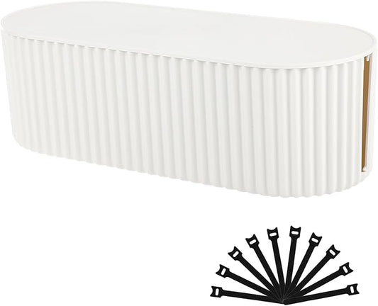 Cable Management Box with 10 Cable Ties, Cable Organizer Box for Power Strips