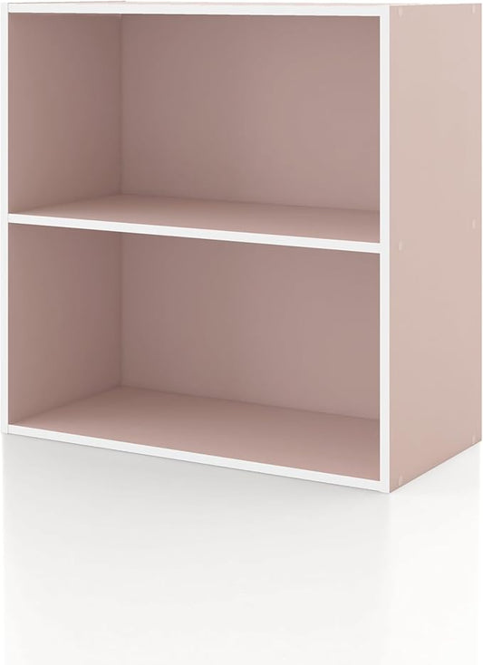 Homes, Inside + Out Apexa 2-Tier Cube Storage Organizer Shelves, Light Pink