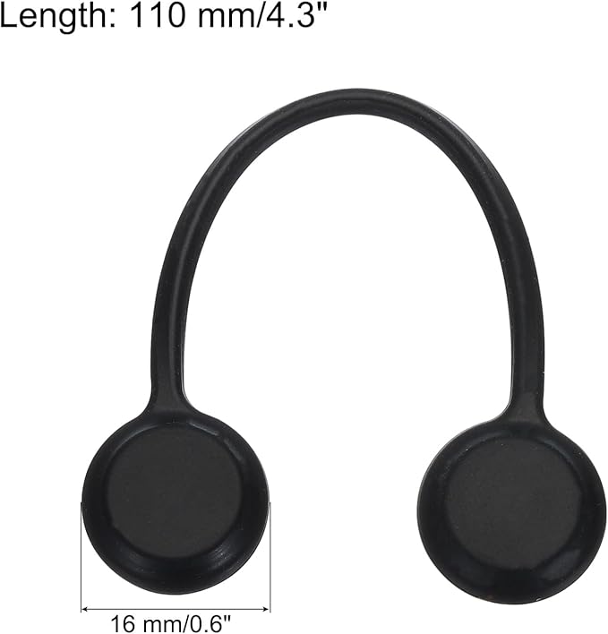 MECCANIXITY Magnetic Cable Clips 4.3 Inch x 0.6 Inch Black Magnetic Cord Organizer Cable Ties Reusable Twist Ties for Home, Kitchen, Office, 10 Pcs