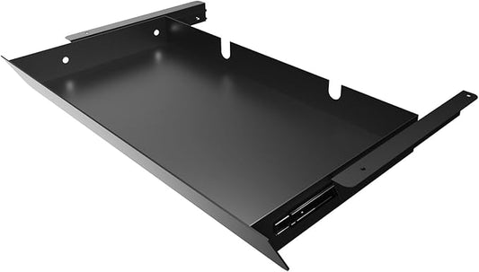 Large Under Desk Mounted Sliding Drawer with 2 Cable Hole and 60 Degree Tilt