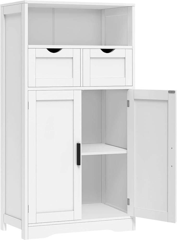 Bathroom Cabinet with Doors and Drawers, Freestanding Bathroom Storage Cabinet