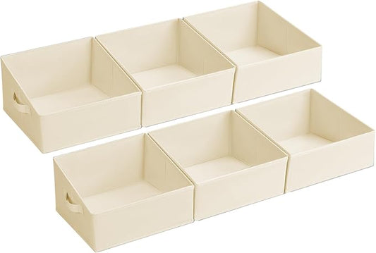 Closet Storage Bins, Fabric Storage Baskets for Shelves, Beige