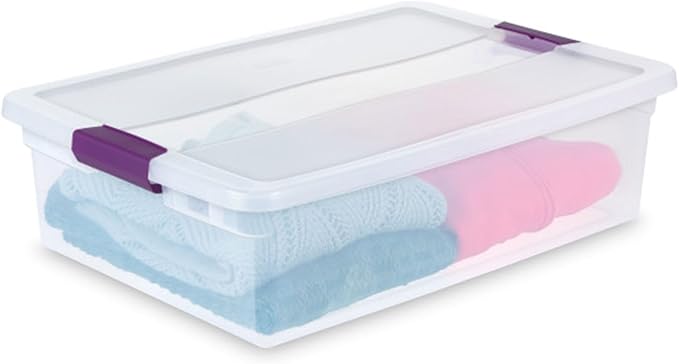 32 Qt ClearView Latch Storage Box, Stackable Bin with Latching Lid