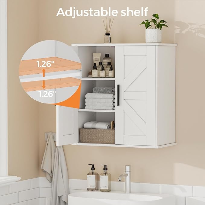 Bathroom Wall Cabinet, 11.8" D