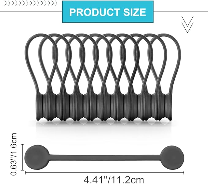 Magnetic Cable Holder, 10Pcs-Gray