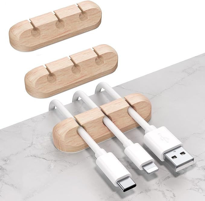 Cable Holder Clips, Wood Grain