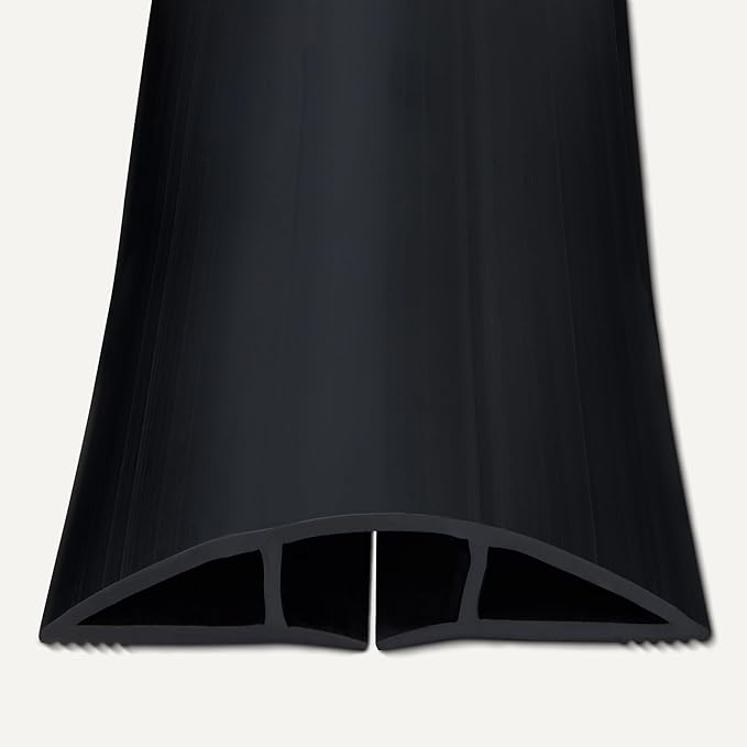 Amazon Basics Floor Cord Cover, 6ft Length, 2.6" Diameter, Cable Protector, Black (Pack of 2)