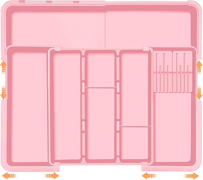 Utensil Drawer Organizer for Kitchen, Pink