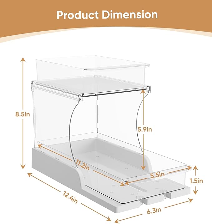 2 Tier Multi-Purpose Office Sliding Organizer Shelf