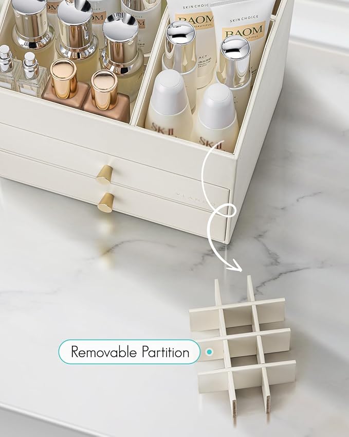 Makeup Organizer for Vanity, Beige