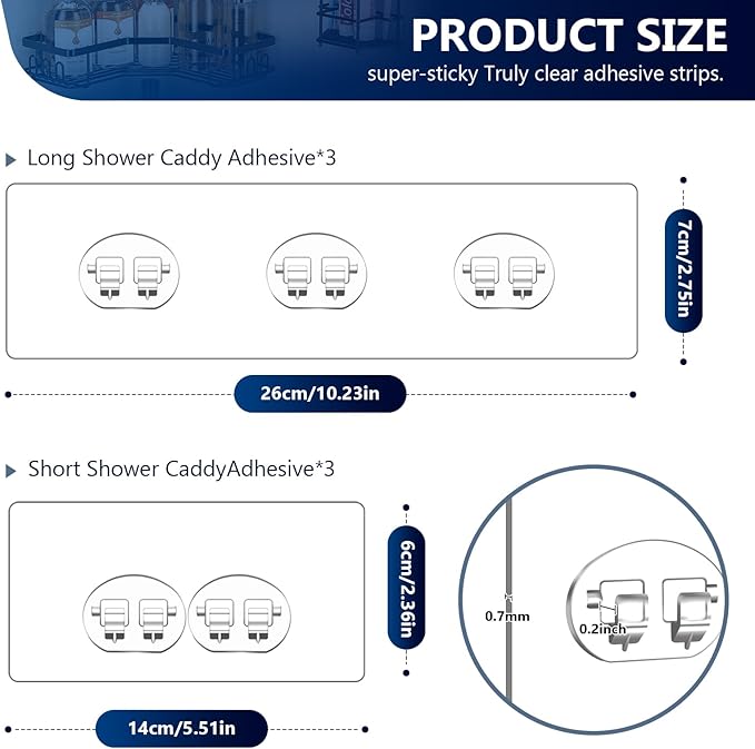 Shower Caddy Adhesive Replacement, Adhesive Hooks Stickers