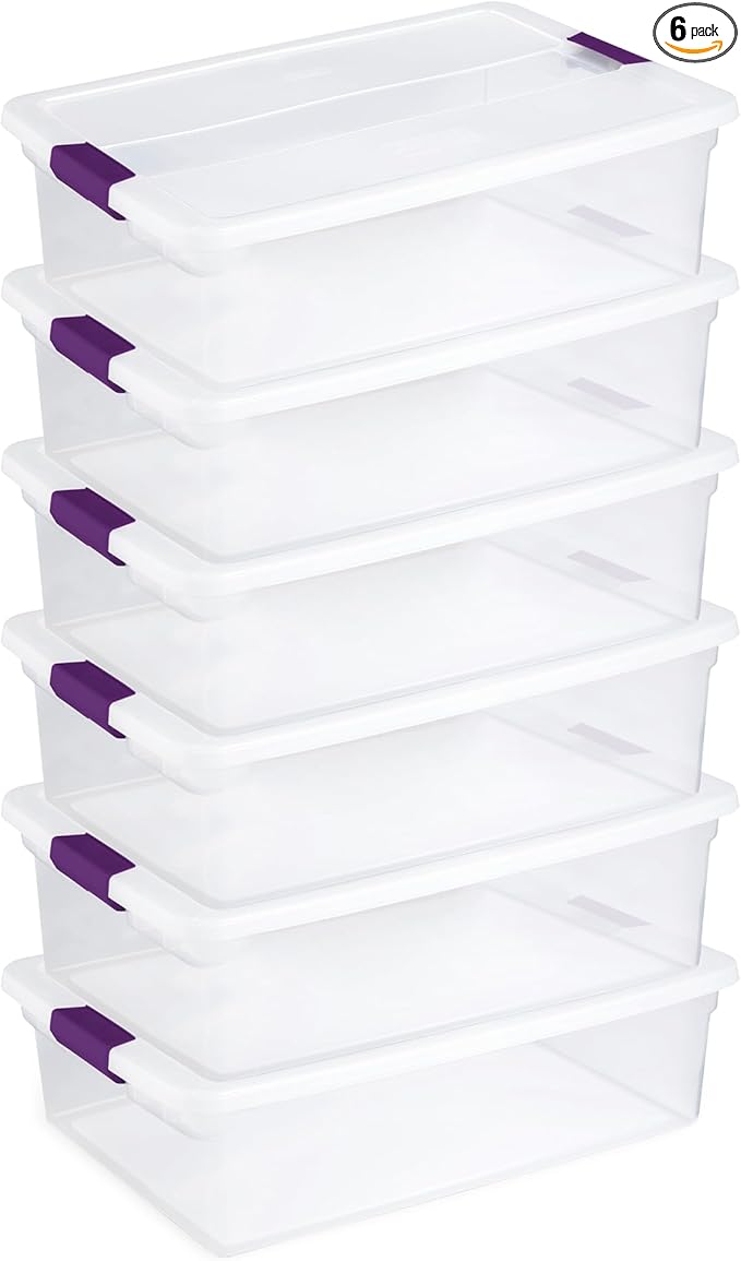 32 Qt ClearView Latch Storage Box, Stackable Bin with Latching Lid